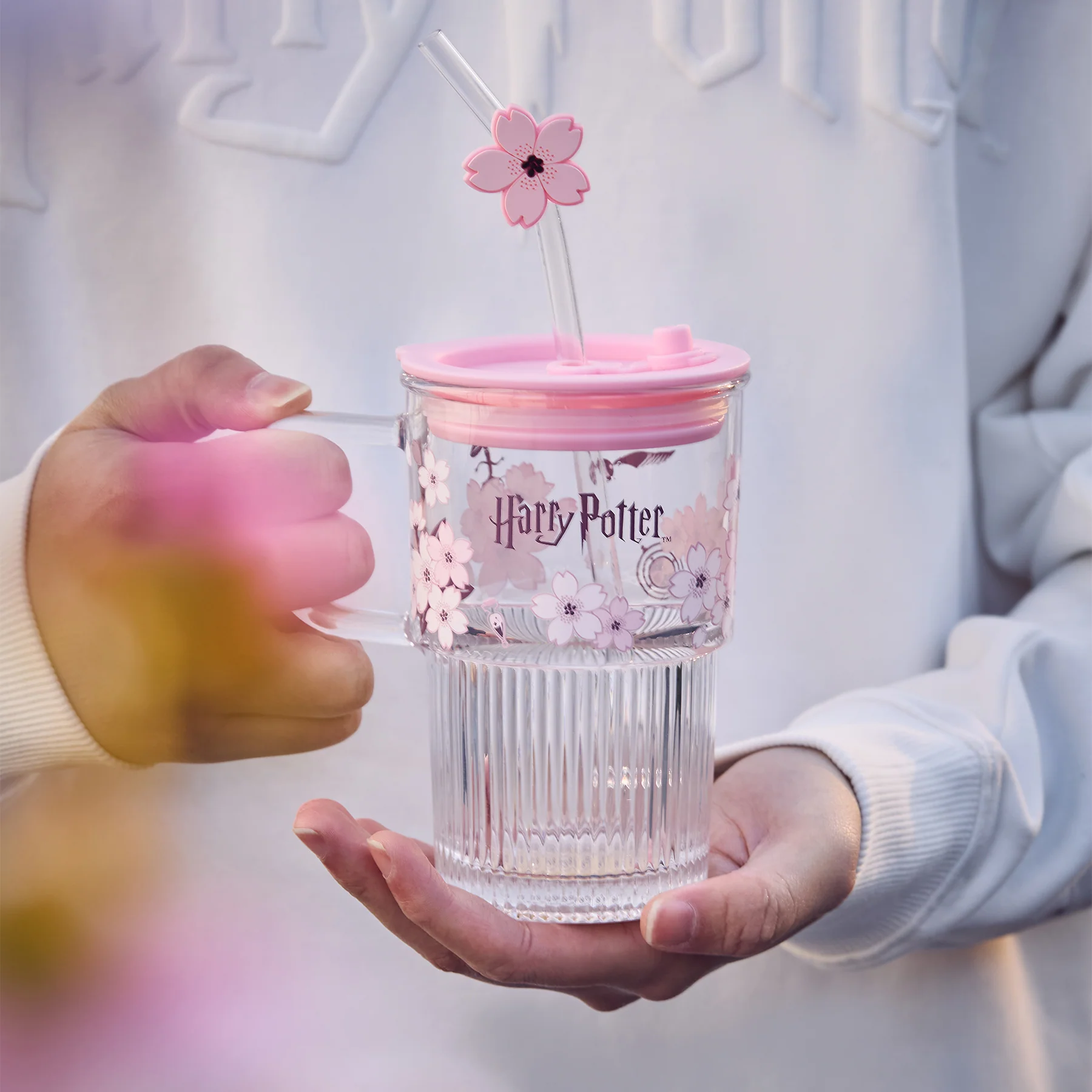 Sakura Glass Mug & Straw